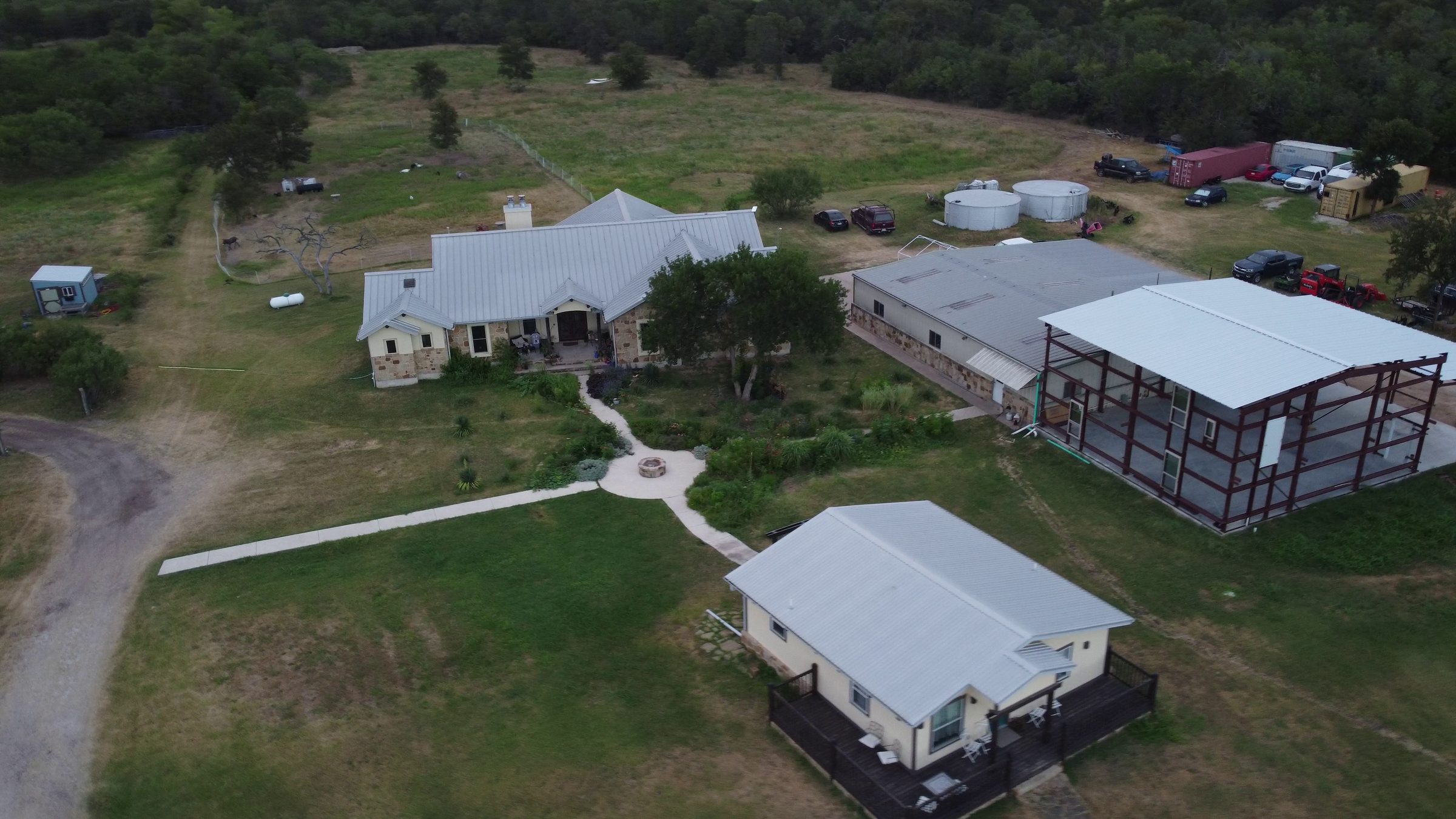 Aerial view of the ranch grounds